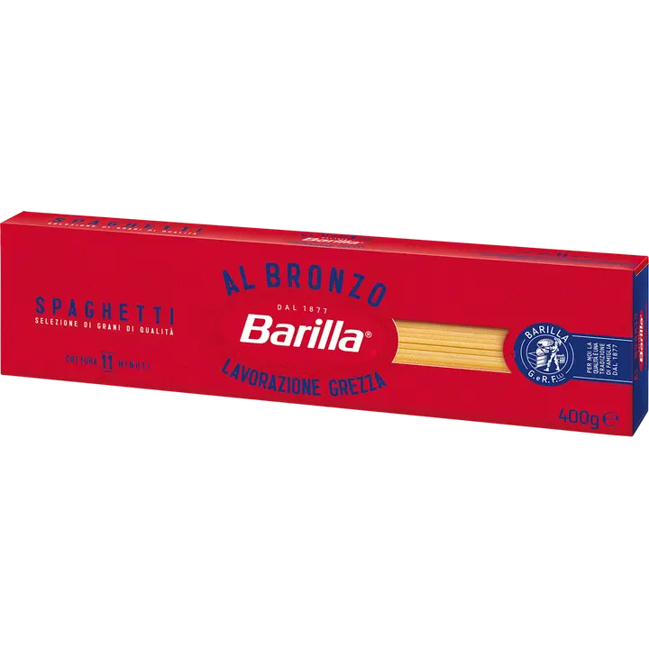 Barilla Al Bronzo Spaghetti durumvehnästä valmistettu pasta 400g