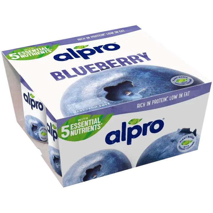 Alpro Hapatettu soijavalmiste, mustikka 4x125g