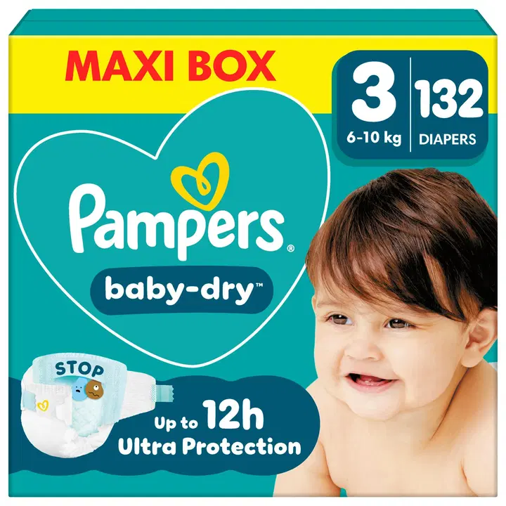 Pampers BabyDry S3 6-10kg 132kpl vaippa