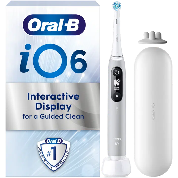 Oral-B iO 6 Grey sähköhammasharja, 2 Vaihtoharjaa, 1 Matkakotelo