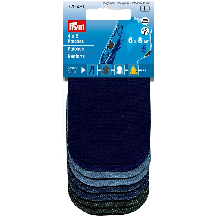 Prym farkkupaikkasetti 6x8cm 4x2kpl