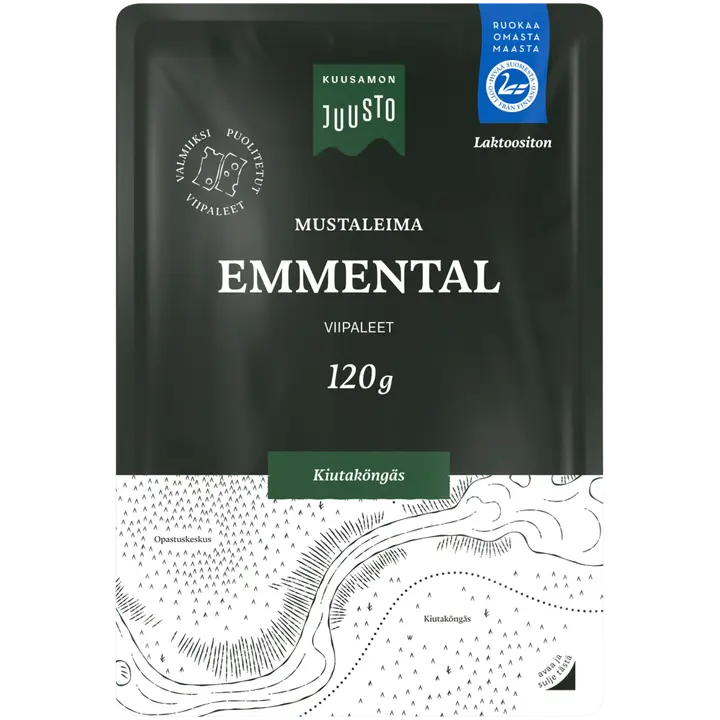 Kuusamon Juusto mustaleima Emmentaljuusto viipale 120 g