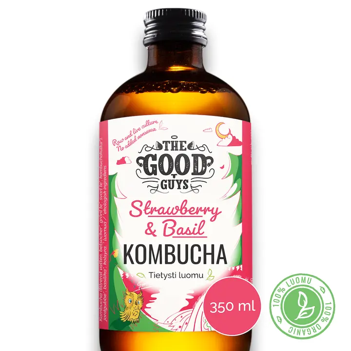 The Good Guys Strawberry & Basil Kombucha 350ml