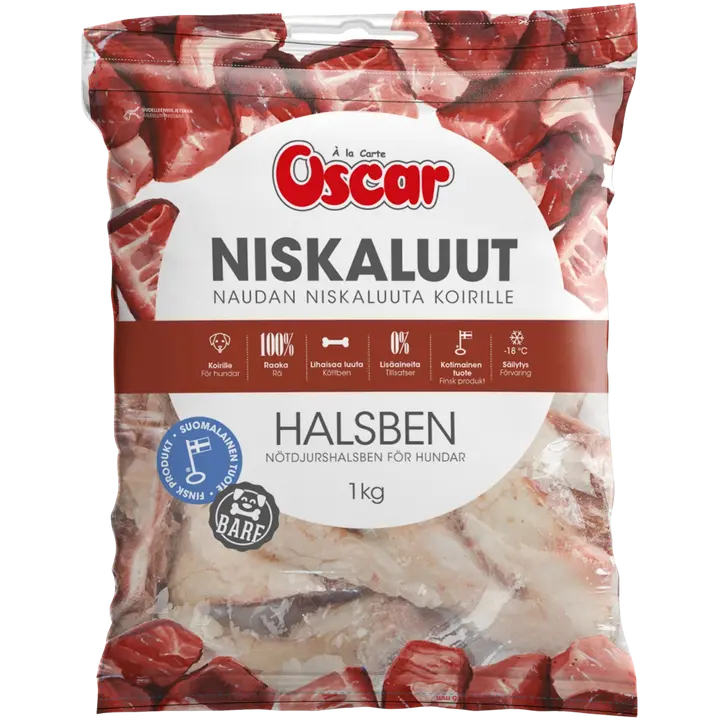 Oscar Naudan niskaluut koirille pakaste 1kg