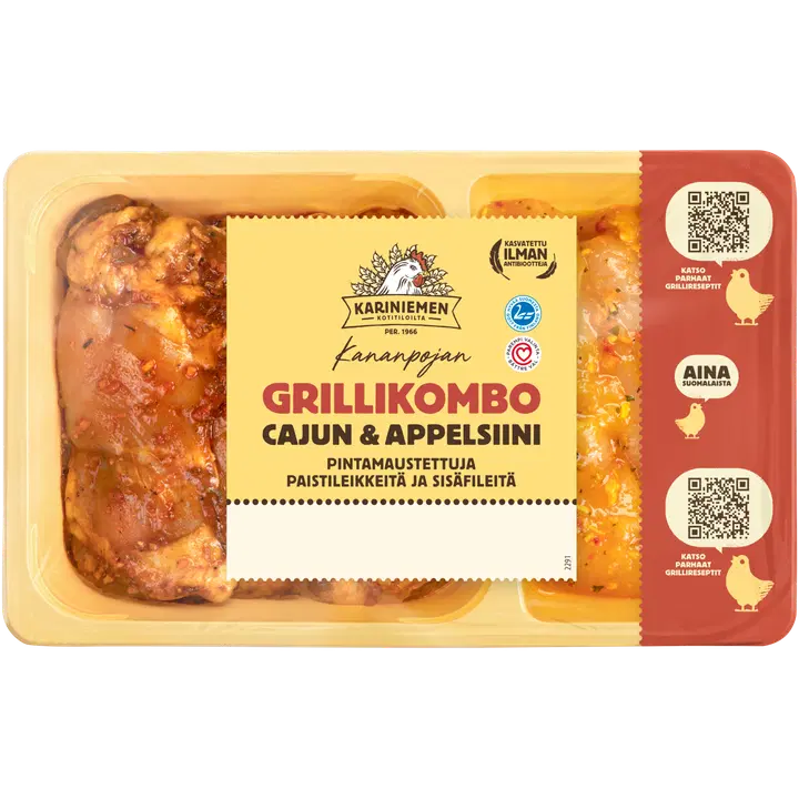 Kariniemen Kananpojan Grillikombo Cajun & Appelsiini 550 g