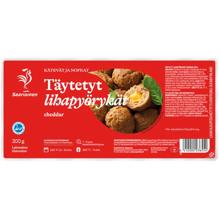 Saarioinen Täytetyt lihapyörykät cheddar 200g