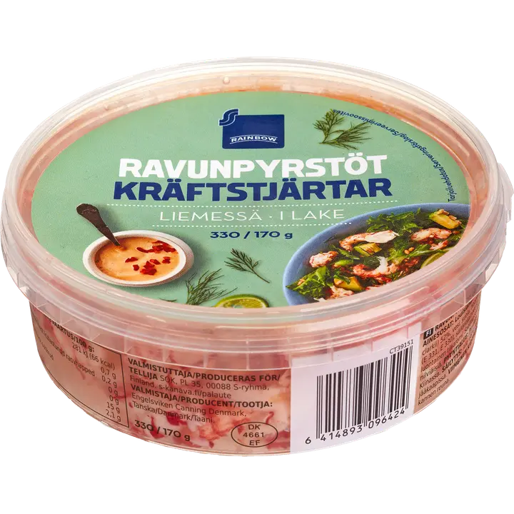 Rainbow Ravunpyrstöt liemessä 330g/170g