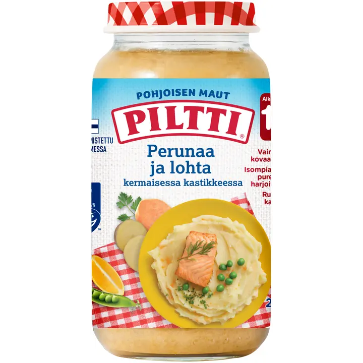 Piltti Pohjoisen maut 250g Perunaa ja lohta kermaisessa kastikkeessa lastenateria 1-3v