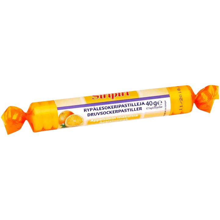 Siripiri rypälesokeripastilli appelsiini 17kpl