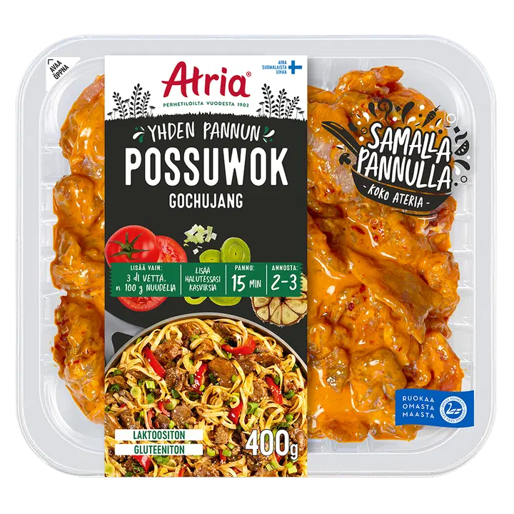 Atria Yhden Pannun possuwok Gochujang 400g