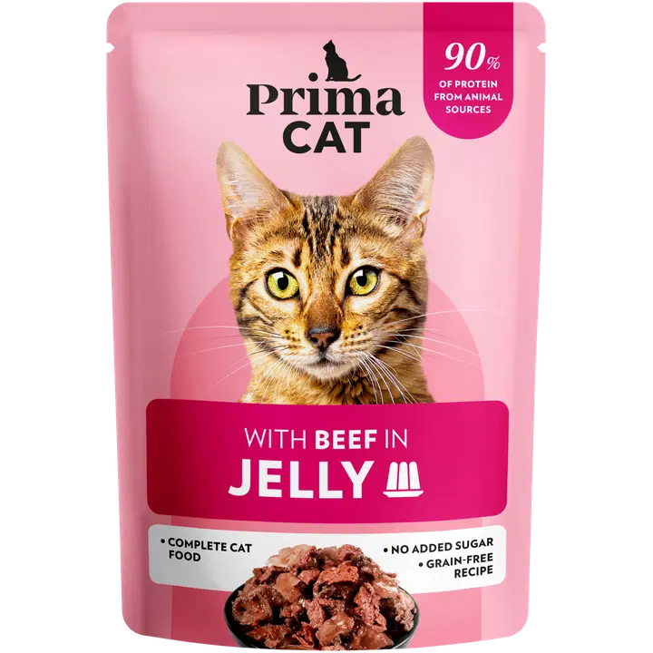Prima Cat täissööt kassidele kastmes veiselihaga 85 g