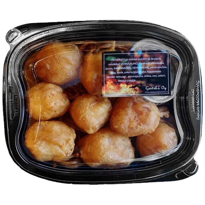 FRITEERATTU KANA NUUDELILLA