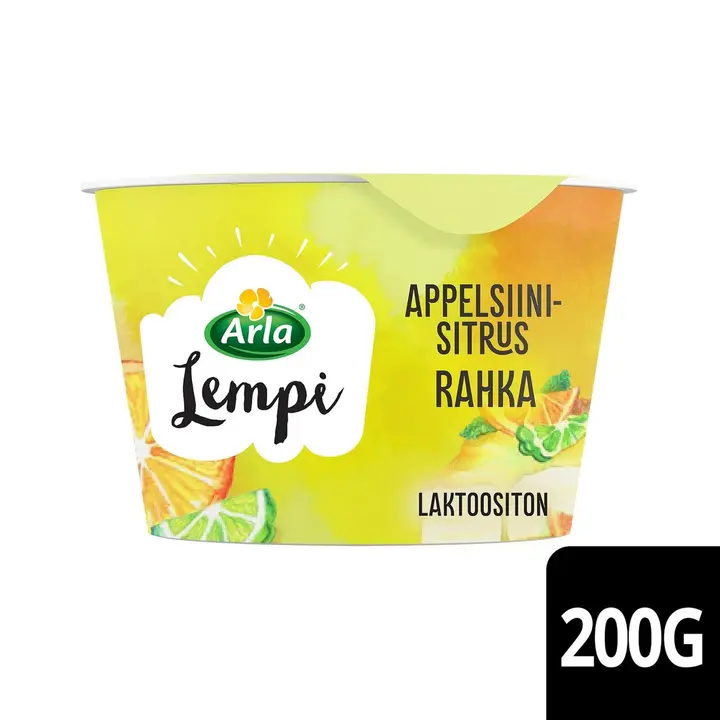 Arla Lempi apelsini-tsitrusemaitseline kohupiim, laktoosivaba, 200 g
