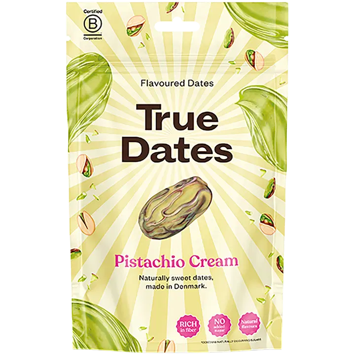 True Dates Pistaasikerman makuisia kivettömiä taateleita 100g