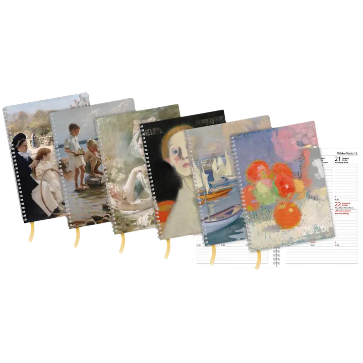 Aikataos pöytäkalenteri Taidetasku A6 lajitelma