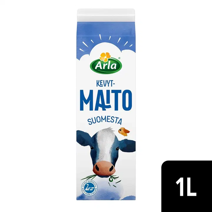 Arla 1 L kevytmaito Suomesta