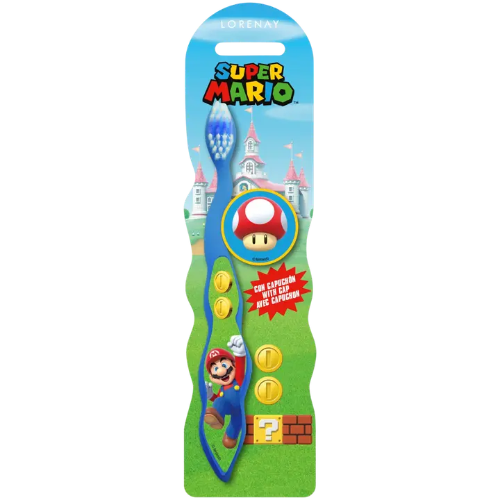 Super Mario hammasharja harjasuojalla 1kpl