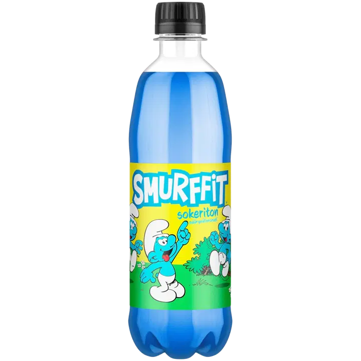 Smurffit Sokeriton virvoitusjuoma muovipullo 0,5 L