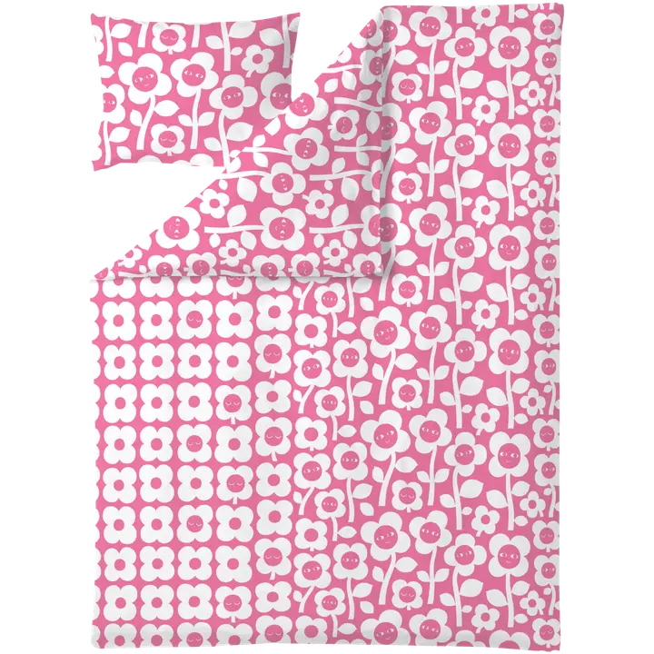 Voodipesukomplekt Lillerõõm 150x210+50x60 roosa