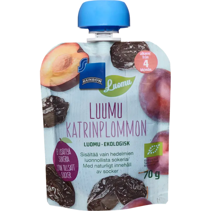 Rainbow 70g lastenruoka 4kk luumusose, luomu