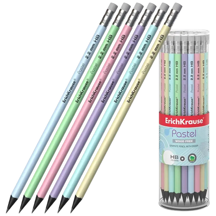 Harilik pliiats kummiga plastik pastel