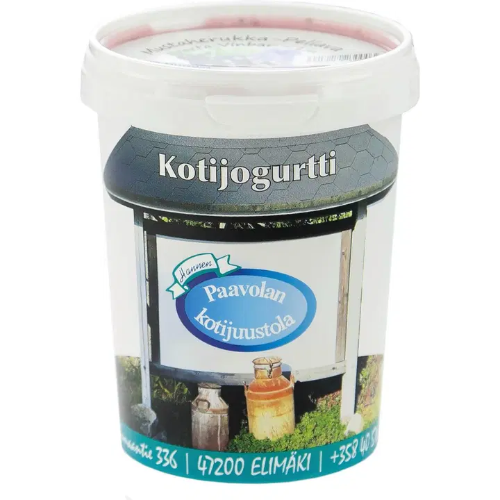 aavolan Kotijuustola Mustaherukkapellava kotijogurtti 0,5 kg