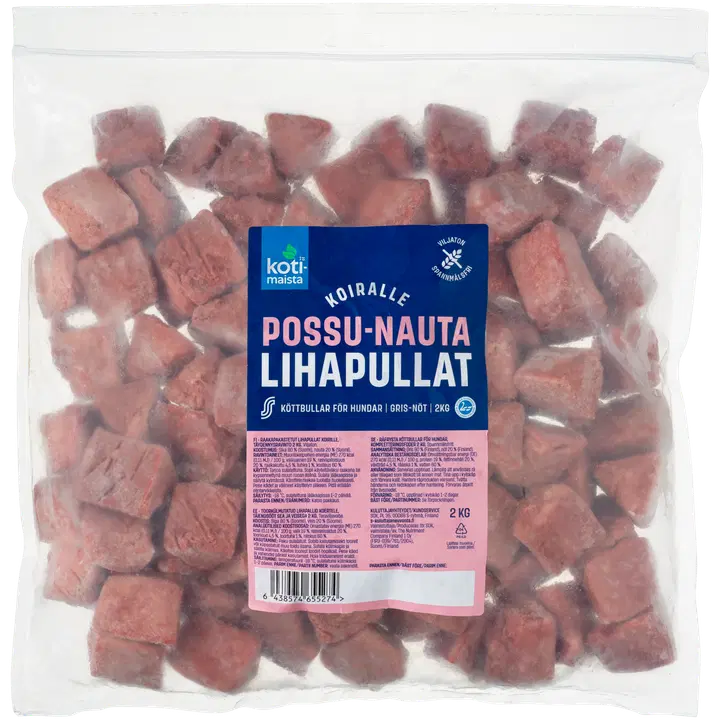 Kotimaista Lihapullat koiralle, sika-nauta 2 kg