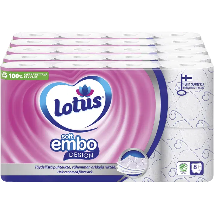 LOTUS Soft Embo wc-paperi Design 5x8 rll säkki
