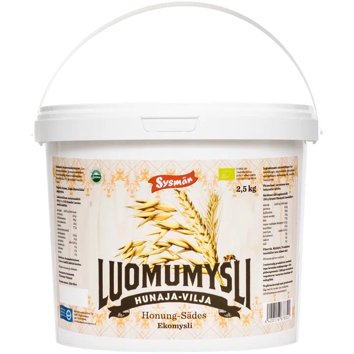Sysmän Luomuherkut hunaja-vilja luomumysli 2,5 kg