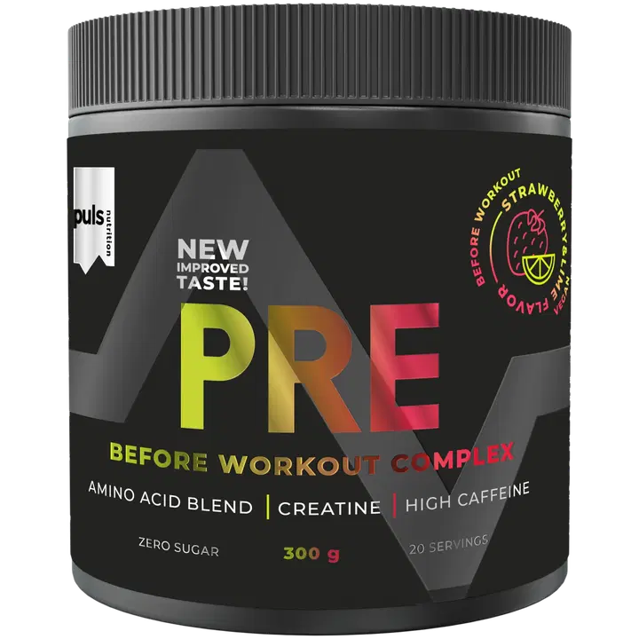 PULS Pre-workout aminohappojauhe Mansikka-lime 300g