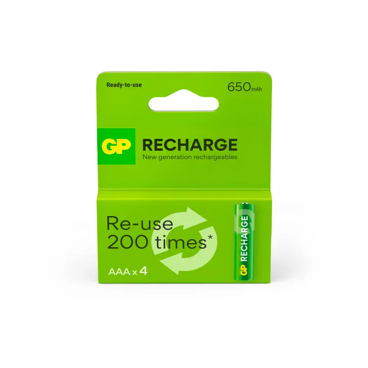 GP Recharge AAA-akku 650mAh 4kpl