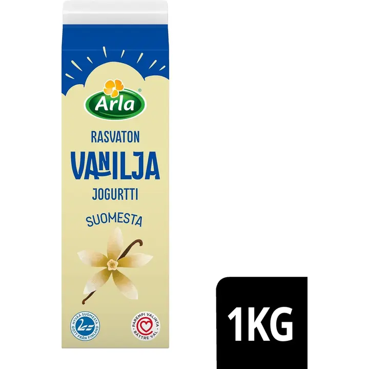 Arla Rasvaton Vaniljajogurtti 1kg