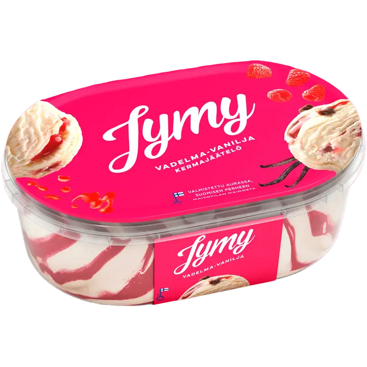 Jymy Vadelma-Vanilja kermajäätelö 900ml