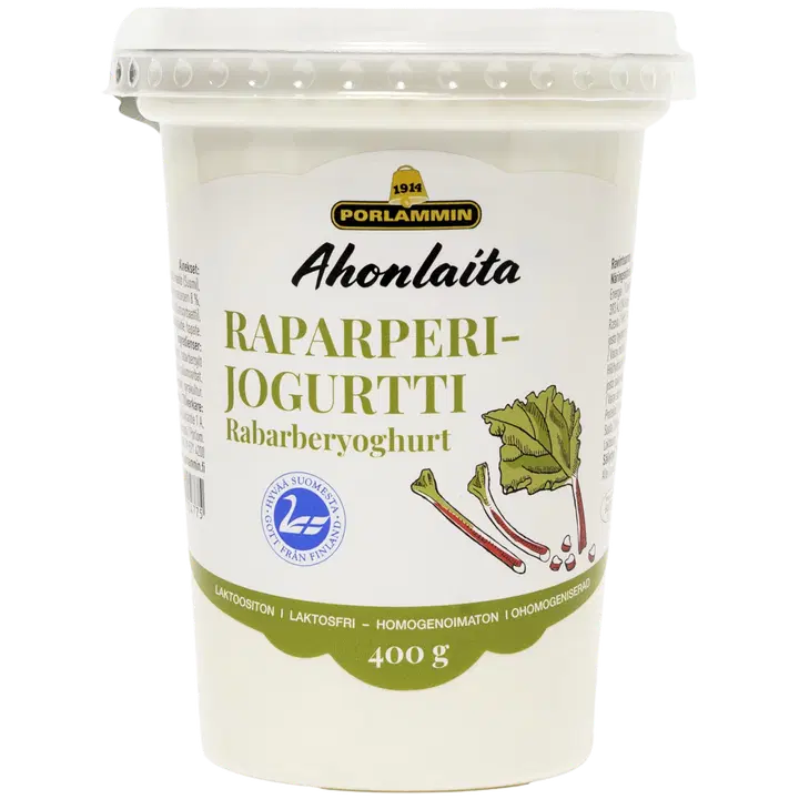 Porlammin Ahonlaita Raparperijogurtti 400g
