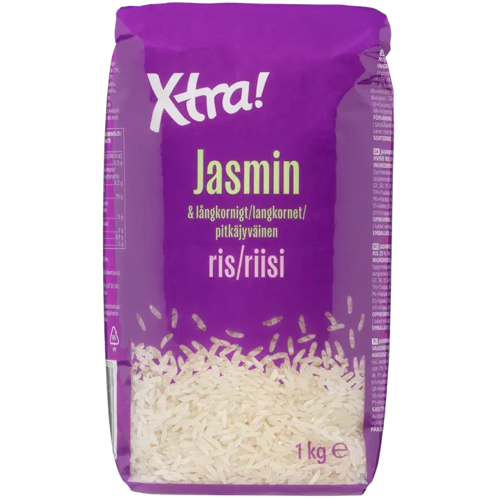 Xtra jasmiiniriis ja pikateraline valge riis 1kg