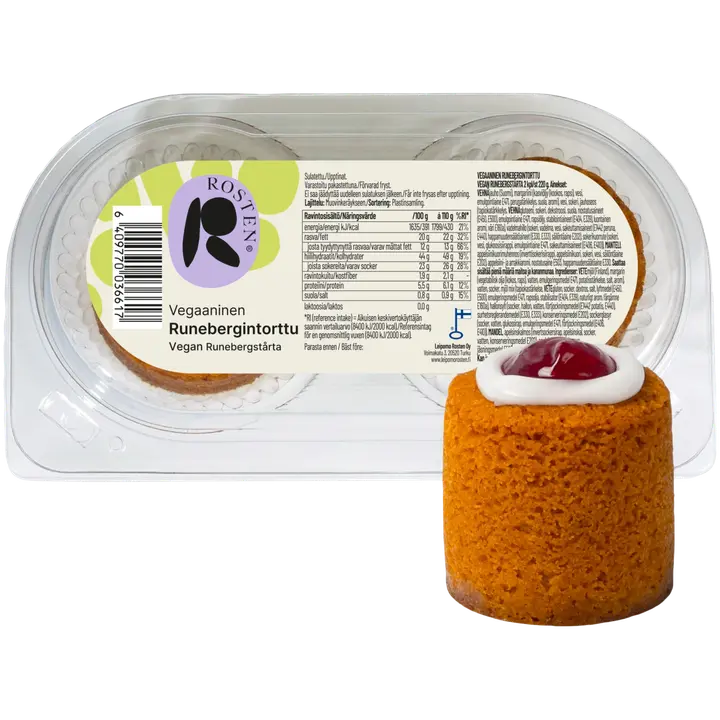 Rosten Vegaaninen Runebergintorttu 2 kpl 220g