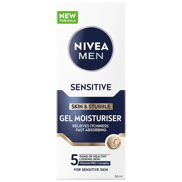 NIVEA MEN 50ml Sensitive Skin & Stubble Gel Moisturiser -geelivoide