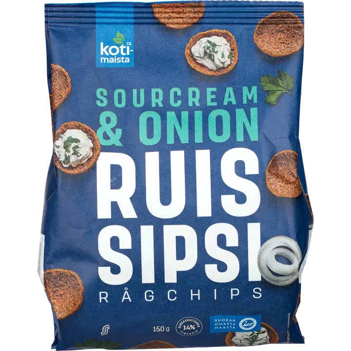 Kotimaista Ruissipsi sour cream & onion 150 g