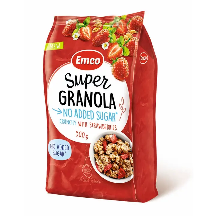 Emco super müsli maasikatega, ilma lisatud suhkruta 500g
