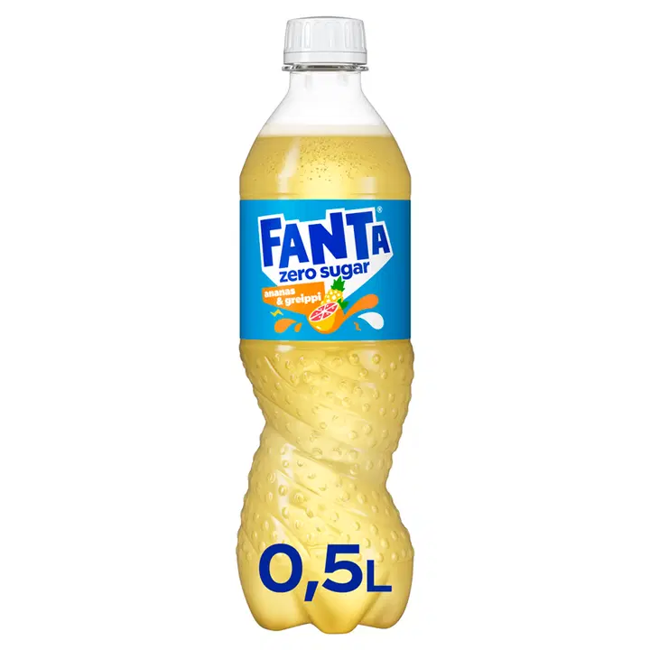 Fanta Zero Ananas & Greippi virvoitusjuoma muovipullo 0,5 L