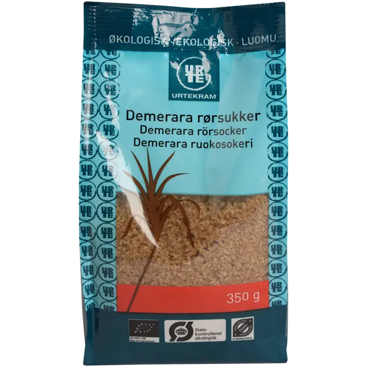 URTEKRAM Luomu Demerara ruokosokeri 350g