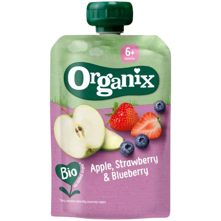 Organix ECO õuna-maasika-mustikapüree 6k 100g