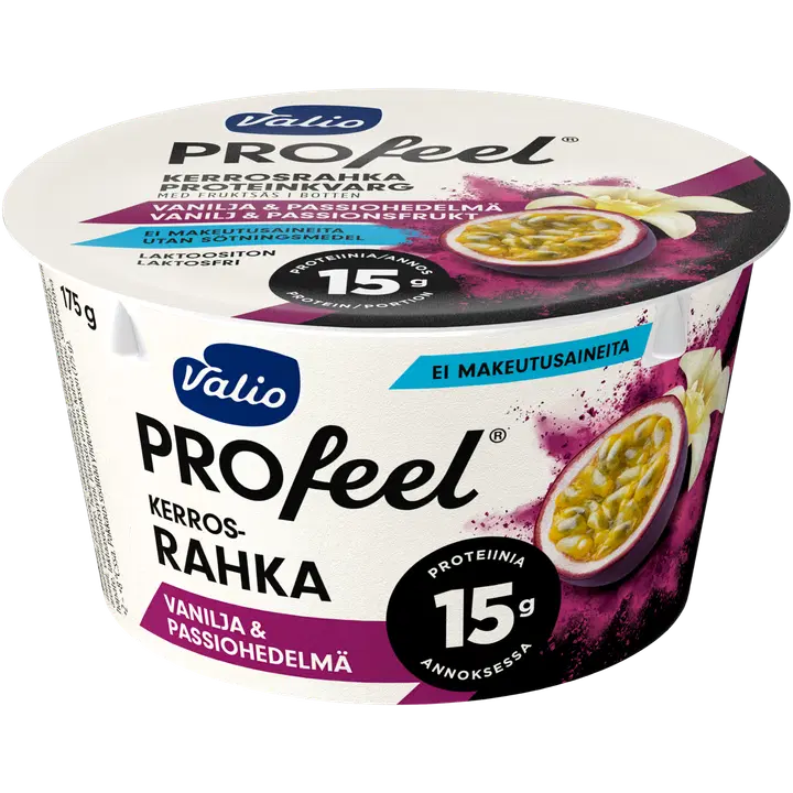 Valio PROfeel® kerrosrahka 175 g vanilja & passiohedelmä laktoositon