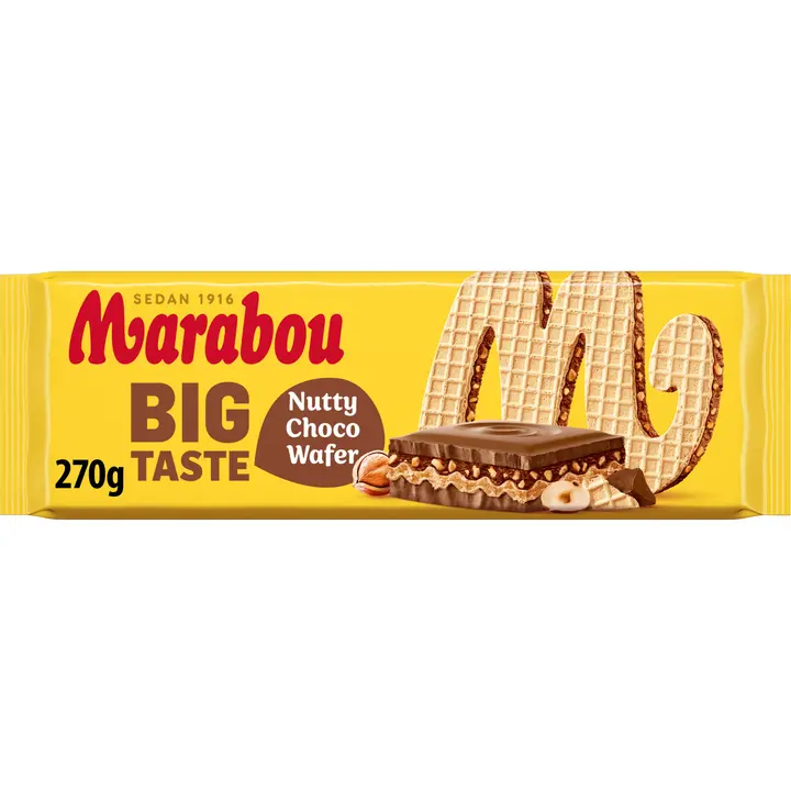 Marabou Big Taste Nutty Choco Wafer piimašokolaad 270g