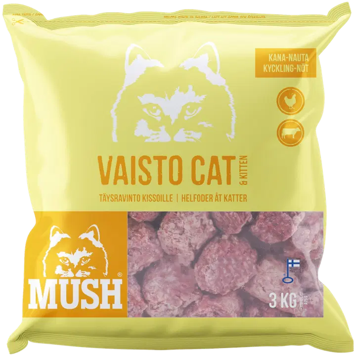 MUSH VAISTO CAT KELTAINEN täysrehu kissoille 3 kg