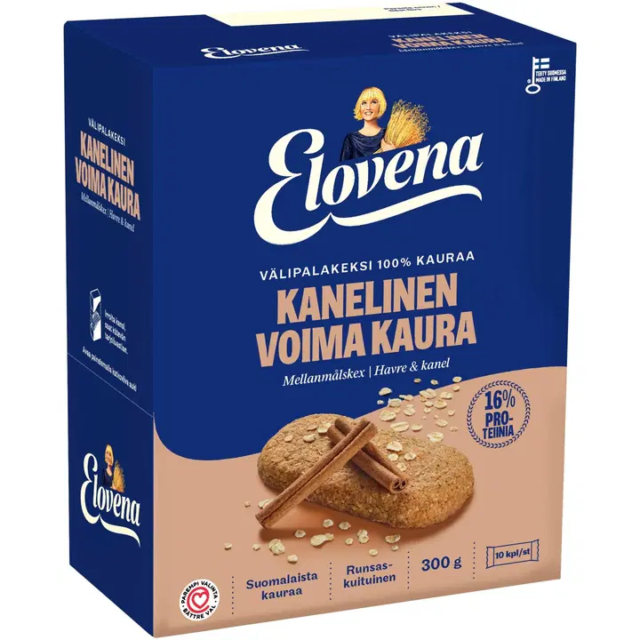 Elovena Love 10X30g voimakaura välipalakeksi 100% kauraa