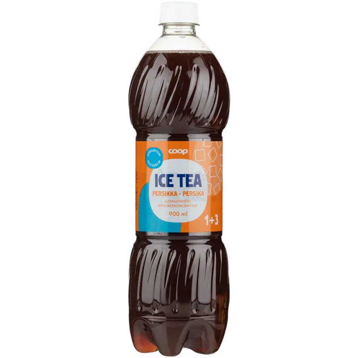 Coop virsiku jäätee suhkruvaba kontsentraat 1+3 0,9 l