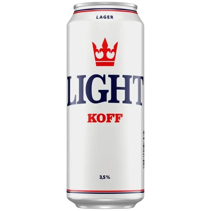 Koff Light Lager olut 3,5 til-% tölkki 0,5 L