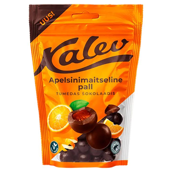 Kalev apelsinimaitseline pall tumedas šokolaadis 140g