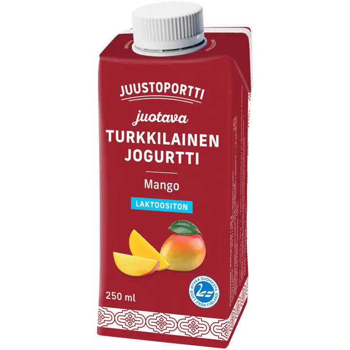 Juustoportti mangomaitseline türgipärane joogijogurt, laktoosivaba, 250 ml
